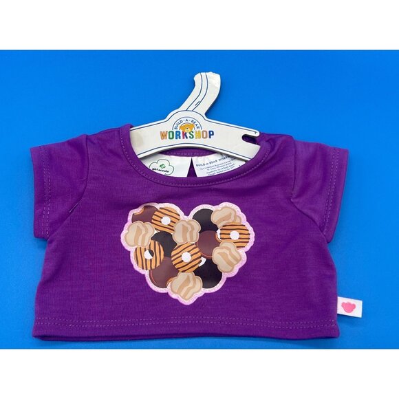 Build-A-Bear Workshop Girl Scouts Purple Doll T-Shirt With Cookie Heart Print - Picture 1 of 3